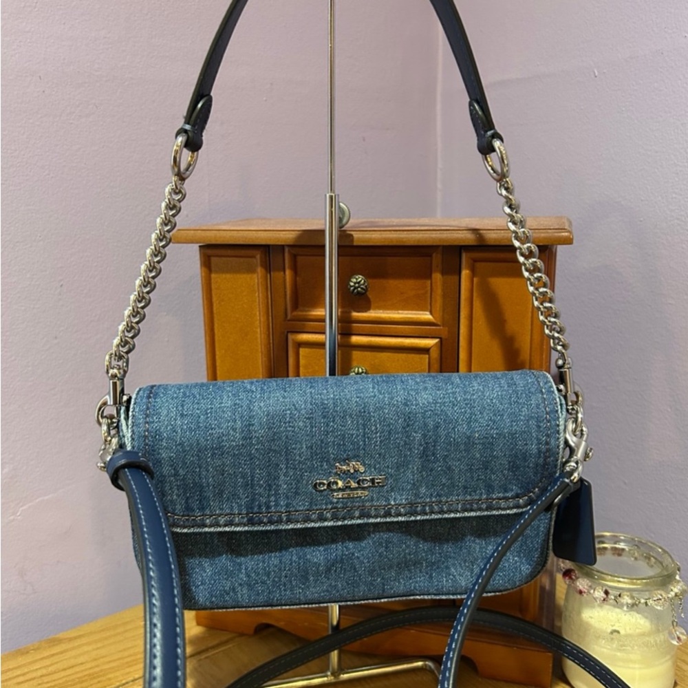 Coach Denim Hailey Flap Crossbody bag NEW